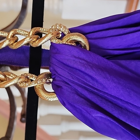 NWT BCBGMAXAZRIA Long Gown Dress with Jeweled Necklace size 2 purple 💜 color - Picture 5 of 15